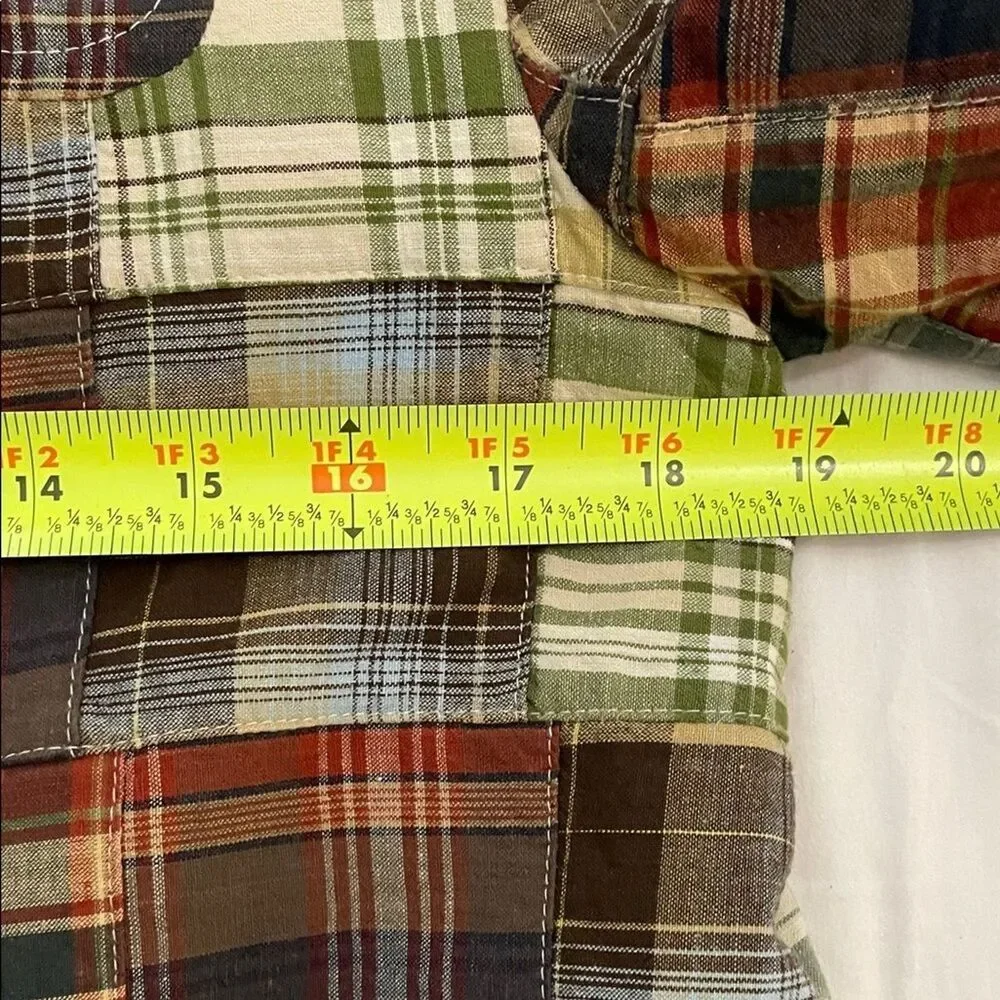 Cambridge Dry Goods VTG Madras Patchwork Plaid Cropped Jacket Womens Size Small - Picture 6 of 12